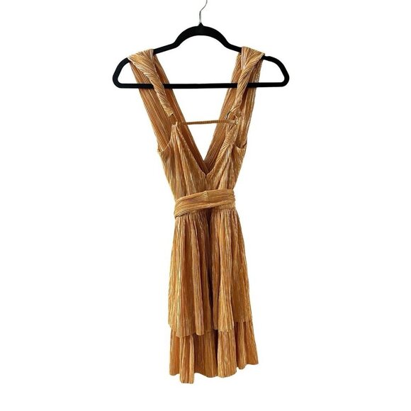 Sabina Musayev Alma Mini Dress In Mandarin Orange & Gold XS - Picture 7 of 10